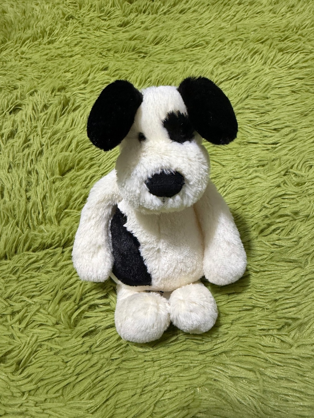 NWT Jellycat Small Bashful Black & Cream Puppy 8"